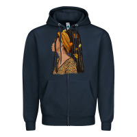 Navy Fall afro woman Zipper Hoodie - NancyCooperArtShop