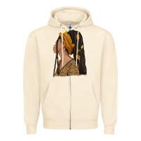 Sandshell Fall afro woman Zipper Hoodie - NancyCooperArtShop