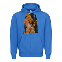 True Royal Fall afro woman Zipper Hoodie - NancyCooperArtShop