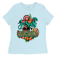 Baby Blue jesus is my anchor Ladies Tee - Jasminsmagicworld