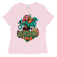 Bubblegum Pink jesus is my anchor Ladies Tee - Jasminsmagicworld