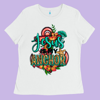 Jesus Is My Anchor Ladies Tee Designed By Jasminsmagicworld