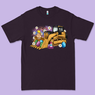 Easter Bulldozer Bunny Egg Leopard Premium Tee Designed By Artiststas