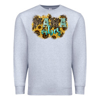Heather Grey Mama vibes leopard mother's day Premium Sweatshirt - HowdyJamesFarm