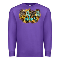 Purple Mama vibes leopard mother's day Premium Sweatshirt - HowdyJamesFarm