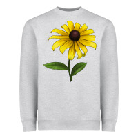 Heather Grey Black Eyed Susan Flower Heavyweight Sweatshirt - LillyAllenDesigns