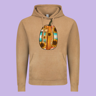 Serape Sunflower Pumpkin Vintage Hoodie Designed By Nancycooperartshop