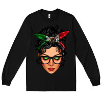 Black mexican latina girl messy bun Long Sleeve Tee - LillyAllenDesigns