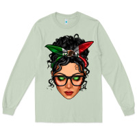 Mexican Latina Girl Messy Bun Long Sleeve Tee | Teevron