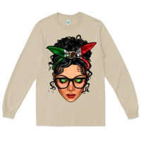Mushroom mexican latina girl messy bun Long Sleeve Tee - LillyAllenDesigns