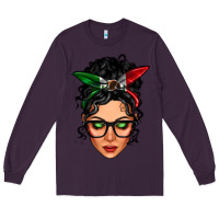 Plum mexican latina girl messy bun Long Sleeve Tee - LillyAllenDesigns