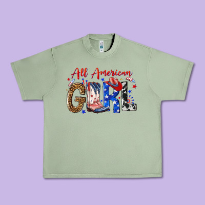 All American Girl Urban Heavy Tee Designed By Nancycooperartshop