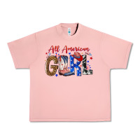 Salmon all american girl Urban Heavy Tee - NancyCooperArtShop