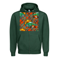 Sports Green Fall truck Zipper Hoodie - NancyCooperArtShop