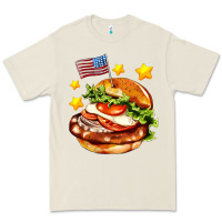 Bone american flag and hamburger Premium Tee - AdoDesignShop