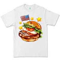 White american flag and hamburger Premium Tee - AdoDesignShop