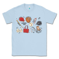 Dusty Blue baseball mom Classic Tee - MaliasSmallBusiness