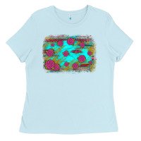 Baby Blue gemstone serape glitter background Ladies Tee - JahusDesignShop