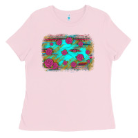 Bubblegum Pink gemstone serape glitter background Ladies Tee - JahusDesignShop