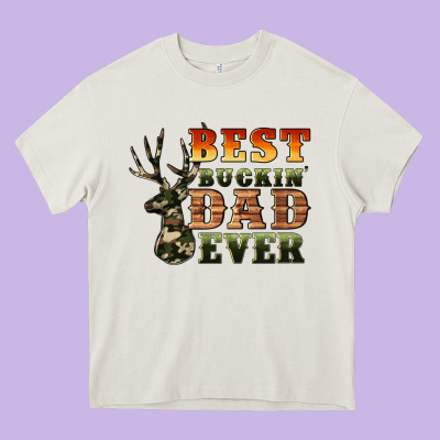 Best Buckin' Dad Ever Heavy Core Tee Designed By Artiststas