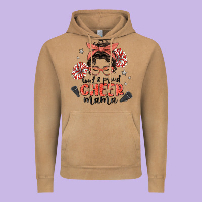 Loud&proud Mama Messy Bun Vintage Hoodie Designed By Maliassmallbusiness
