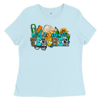 Baby Blue wife mom teacher with sunflowers Ladies Tee - AdoDesignShop