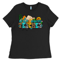 Black wife mom teacher with sunflowers Ladies Tee - AdoDesignShop