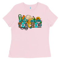 Bubblegum Pink wife mom teacher with sunflowers Ladies Tee - AdoDesignShop