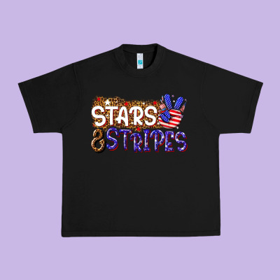 Stars And Stripes Urban Heavy Tee Designed By Nancycooperartshop