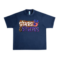Navy stars and stripes Urban Heavy Tee - NancyCooperArtShop