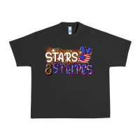Pigment Black stars and stripes Urban Heavy Tee - NancyCooperArtShop
