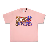 Salmon stars and stripes Urban Heavy Tee - NancyCooperArtShop