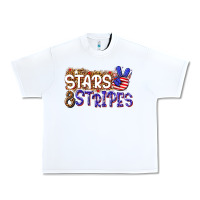 White stars and stripes Urban Heavy Tee - NancyCooperArtShop
