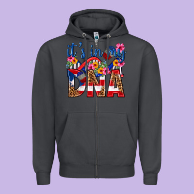 Its In My Dna Puerto Rico Zipper Hoodie Designed By Texasbilliewilder
