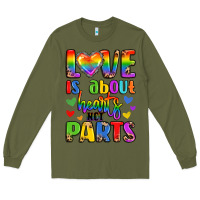 Army Green love is about hearts not parts Long Sleeve Tee - LillyAllenDesigns