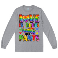 Heather Grey love is about hearts not parts Long Sleeve Tee - LillyAllenDesigns