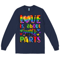 Navy love is about hearts not parts Long Sleeve Tee - LillyAllenDesigns