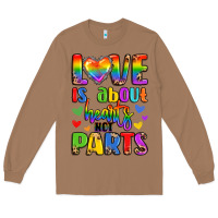 Toasted Coconut love is about hearts not parts Long Sleeve Tee - LillyAllenDesigns