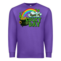 Purple Have a lucky day Premium Sweatshirt - CowGirlArtShop