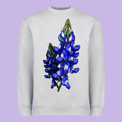 Bluebonnet Flower Heavyweight Sweatshirt Designed By Lillyallendesigns