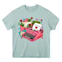 Arona pink typewriter and letters Heavy Core Tee - AdoDesignShop