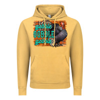 Vintage Mustard Thanksgiving Turkey Gobble Gobble Vintage Hoodie - NancyCooperArtShop