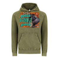 Vintage Olive Thanksgiving Turkey Gobble Gobble Vintage Hoodie - NancyCooperArtShop