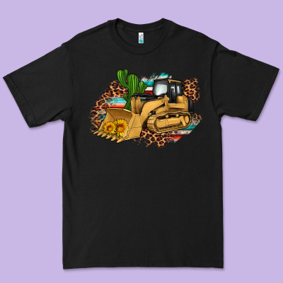 Bulldozer Leopard Cactus Sunflower Premium Tee Designed By Artiststas