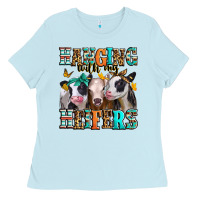 Baby Blue hanging with my heifers Ladies Tee - Jasminsmagicworld