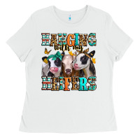 White hanging with my heifers Ladies Tee - Jasminsmagicworld