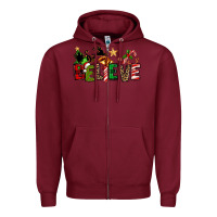 Burgundy christmas believe Zipper Hoodie - texasbilliewilder