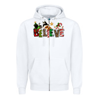 White christmas believe Zipper Hoodie - texasbilliewilder