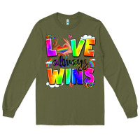 Army Green love always wins Long Sleeve Tee - LillyAllenDesigns