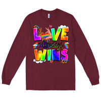 Burgundy love always wins Long Sleeve Tee - LillyAllenDesigns